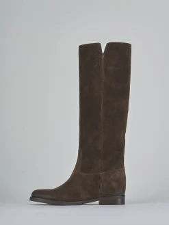 Stivali tacco 2cm camoscio testa