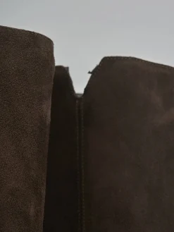 Stivali tacco 2cm camoscio testa