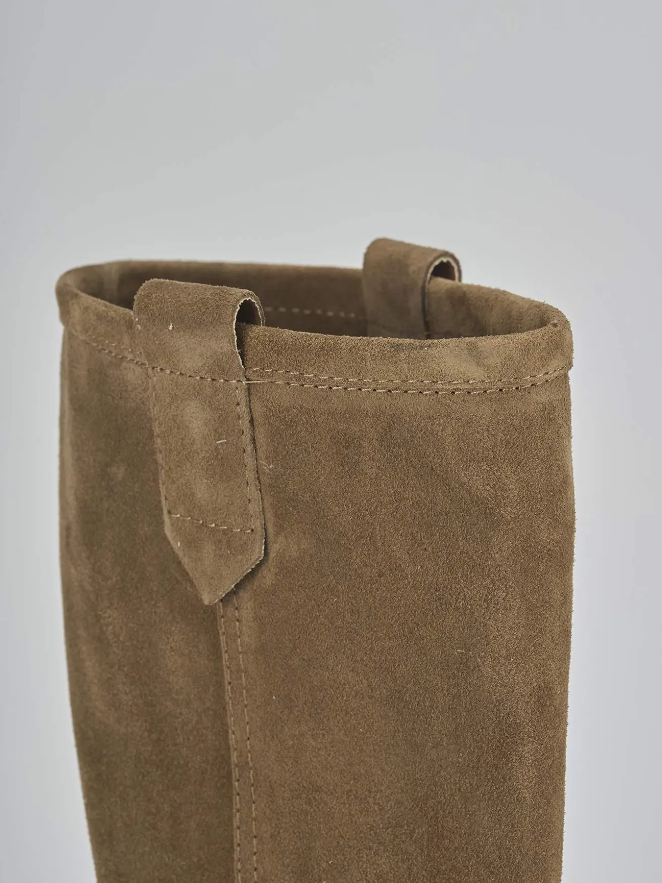 Stivali tacco 1cm camoscio marrone