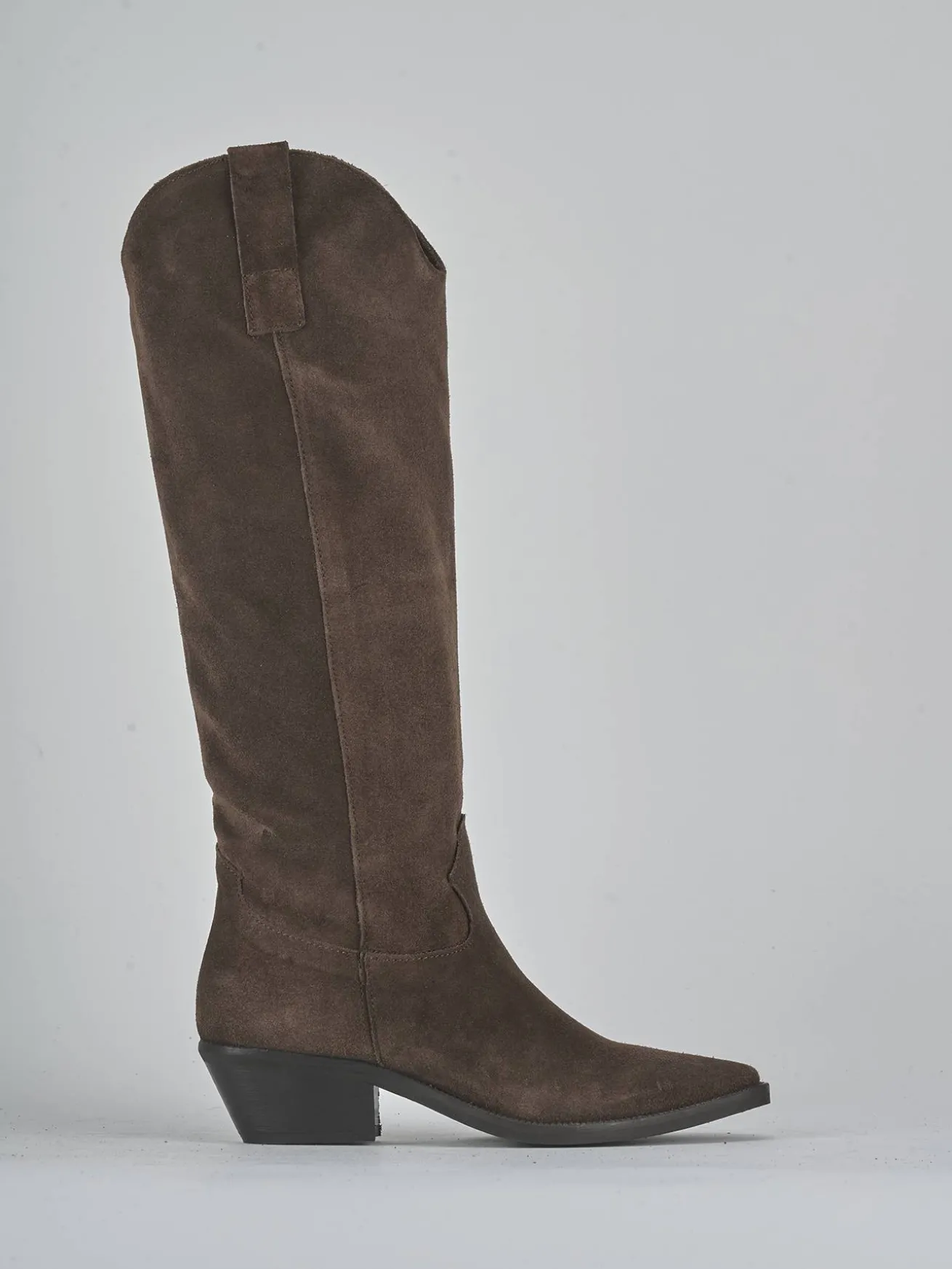 Stivali tacco 4cm camoscio testa