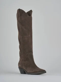 Stivali tacco 4cm camoscio testa