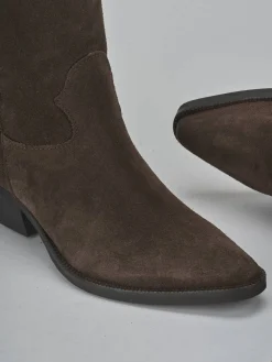 Stivali tacco 4cm camoscio testa