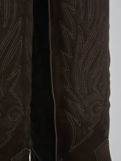 Stivali tacco 7cm camoscio testa