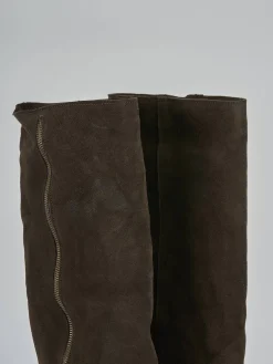 Stivali tacco 7cm camoscio testa