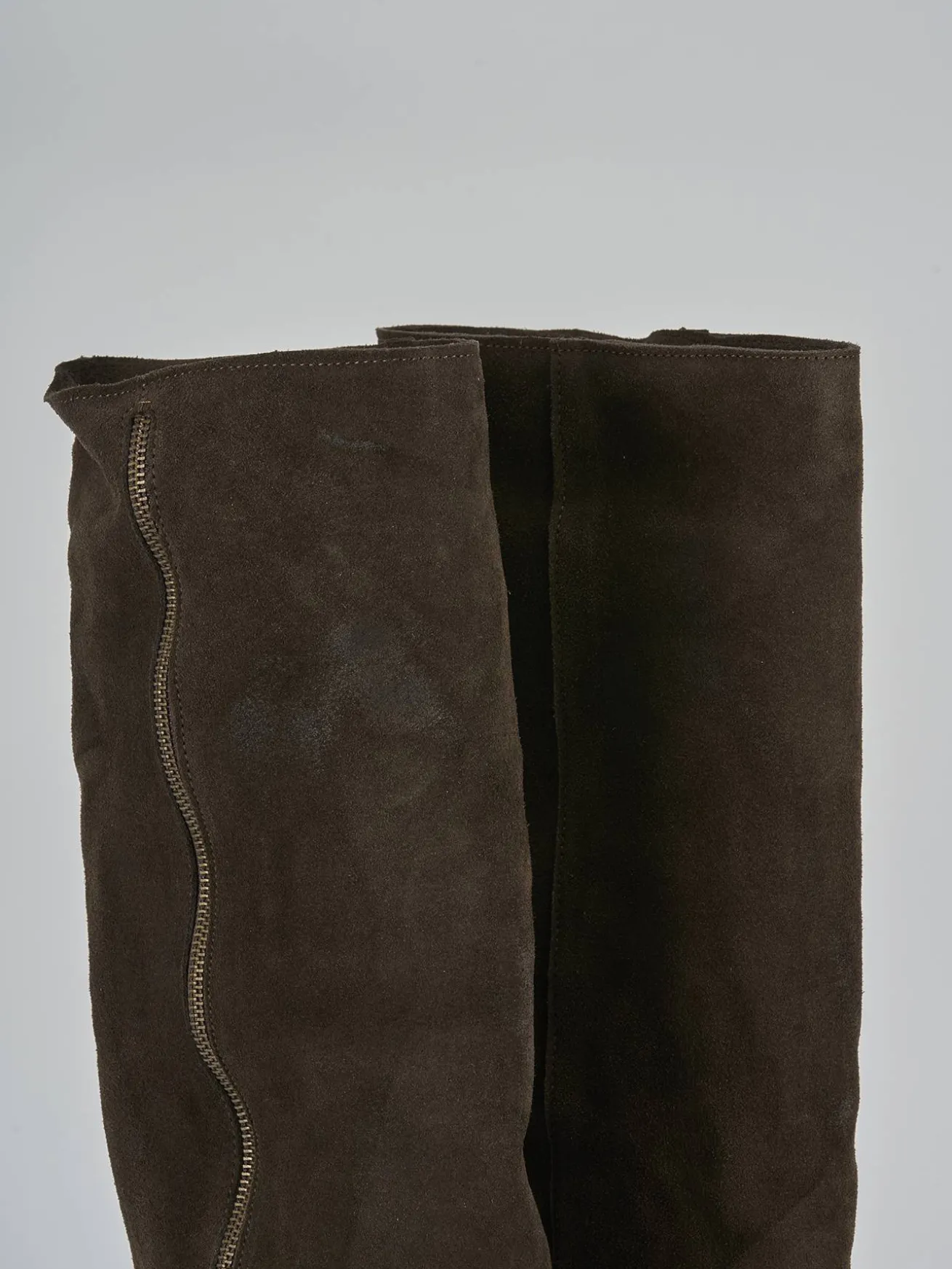 Stivali tacco 7cm camoscio testa