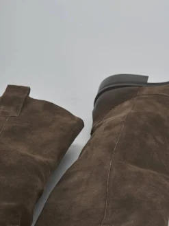 Stivali tacco 4cm camoscio testa