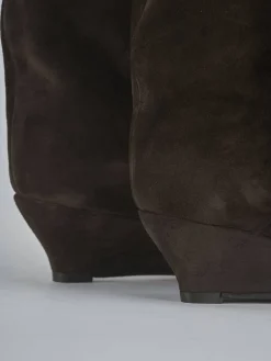 Stivali tacco 5cm camoscio testa