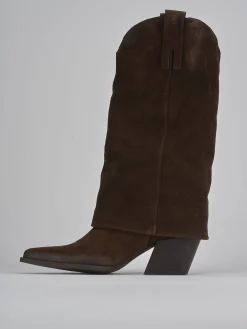 Stivali tacco 8cm camoscio testa