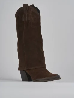 Stivali tacco 8cm camoscio testa