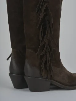 Stivali tacco 6cm camoscio testa