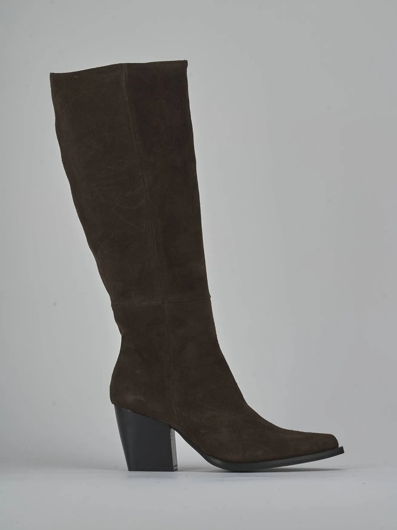 Stivali tacco 8cm camoscio testa