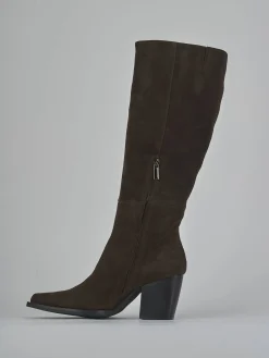 Stivali tacco 8cm camoscio testa