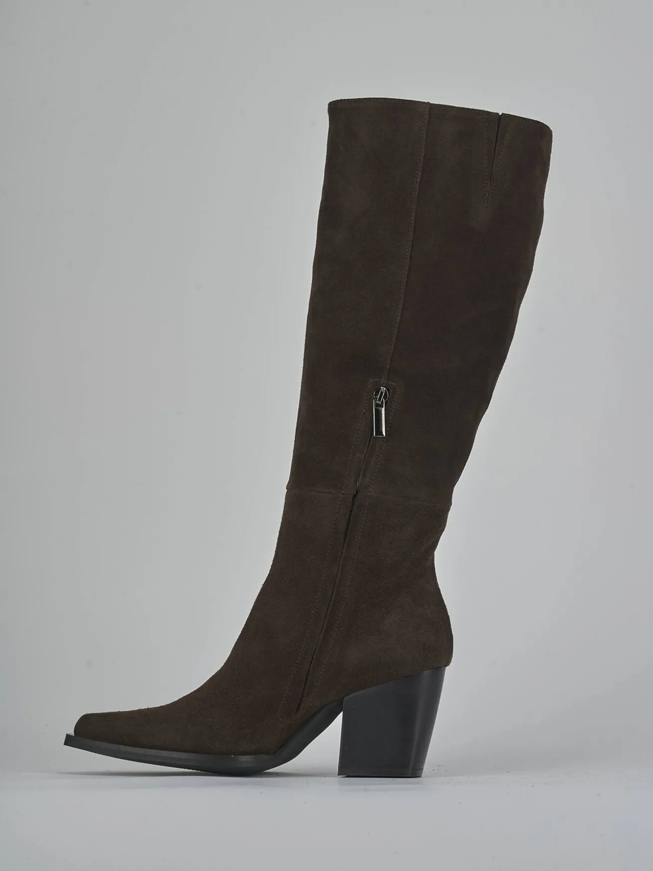 Stivali tacco 8cm camoscio testa