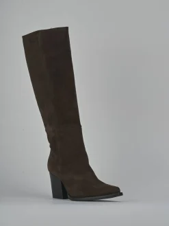 Stivali tacco 8cm camoscio testa