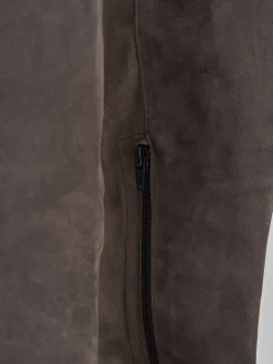 Stivali tacco 2cm camoscio beige