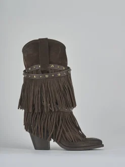 Stivali tacco 9cm camoscio testa