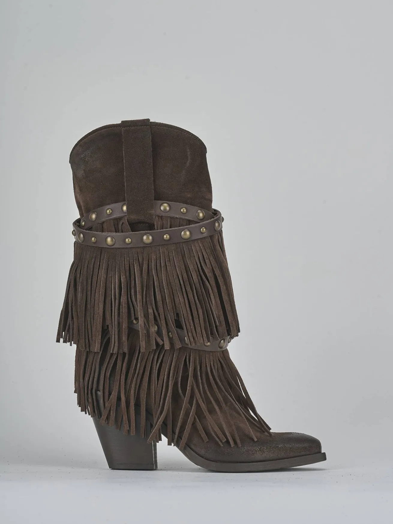 Stivali tacco 9cm camoscio testa