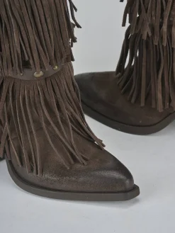 Stivali tacco 9cm camoscio testa