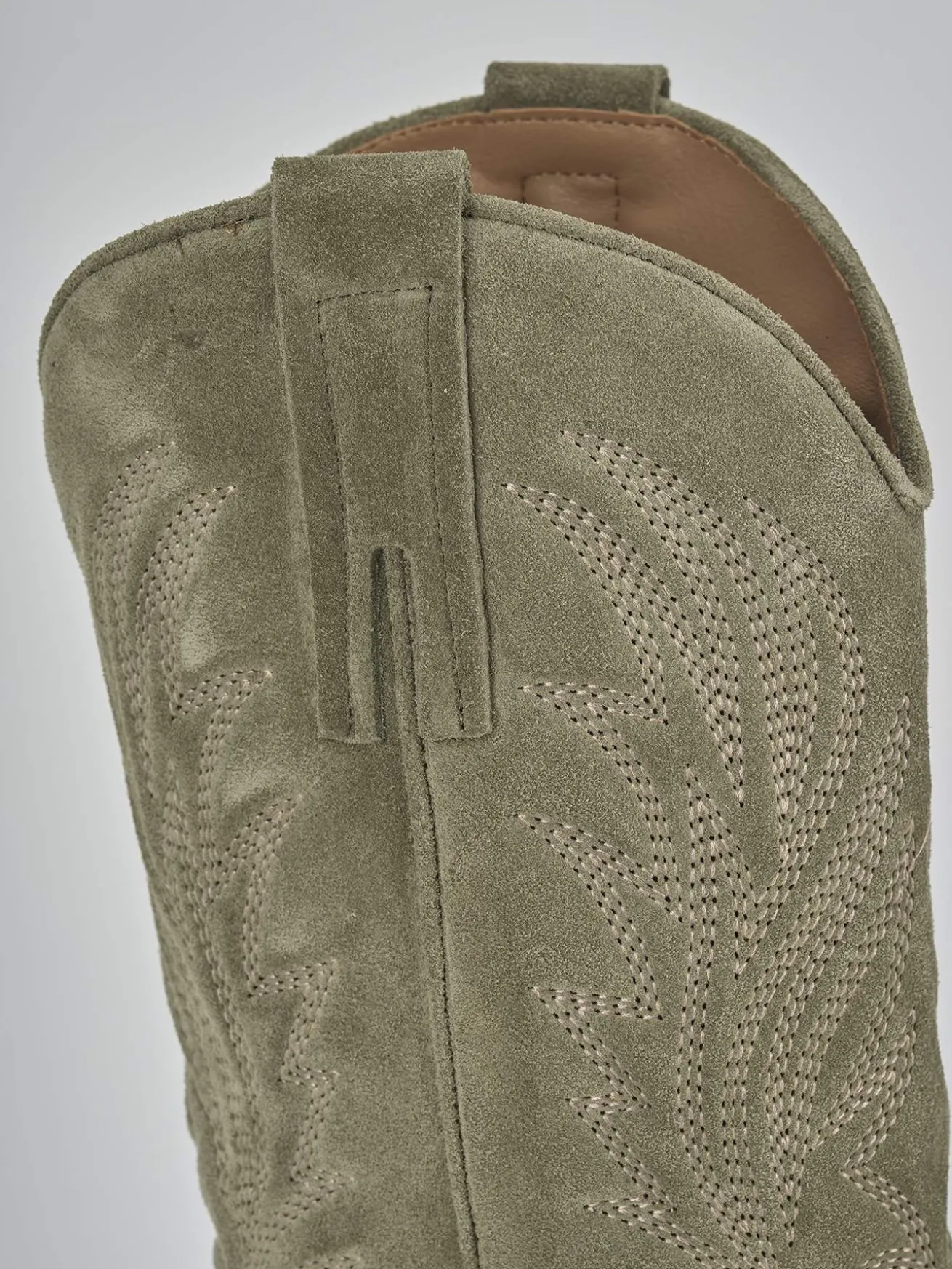 Stivali tacco 7cm camoscio verde