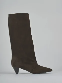 Stivali tacco 4cm camoscio testa