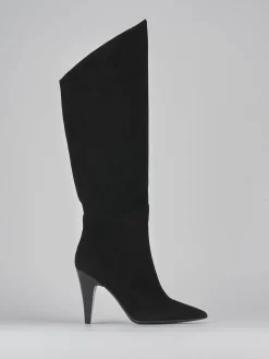 Stivali tacco 11cm camoscio nero