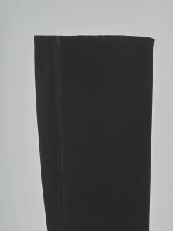 Stivali tacco 5cm camoscio nero