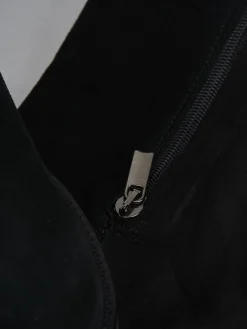 Stivali tacco 2cm camoscio nero