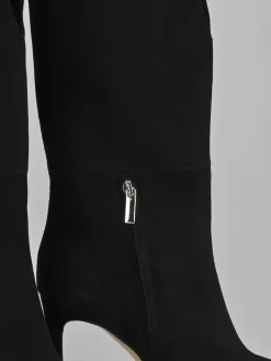 Stivali tacco 11cm camoscio nero