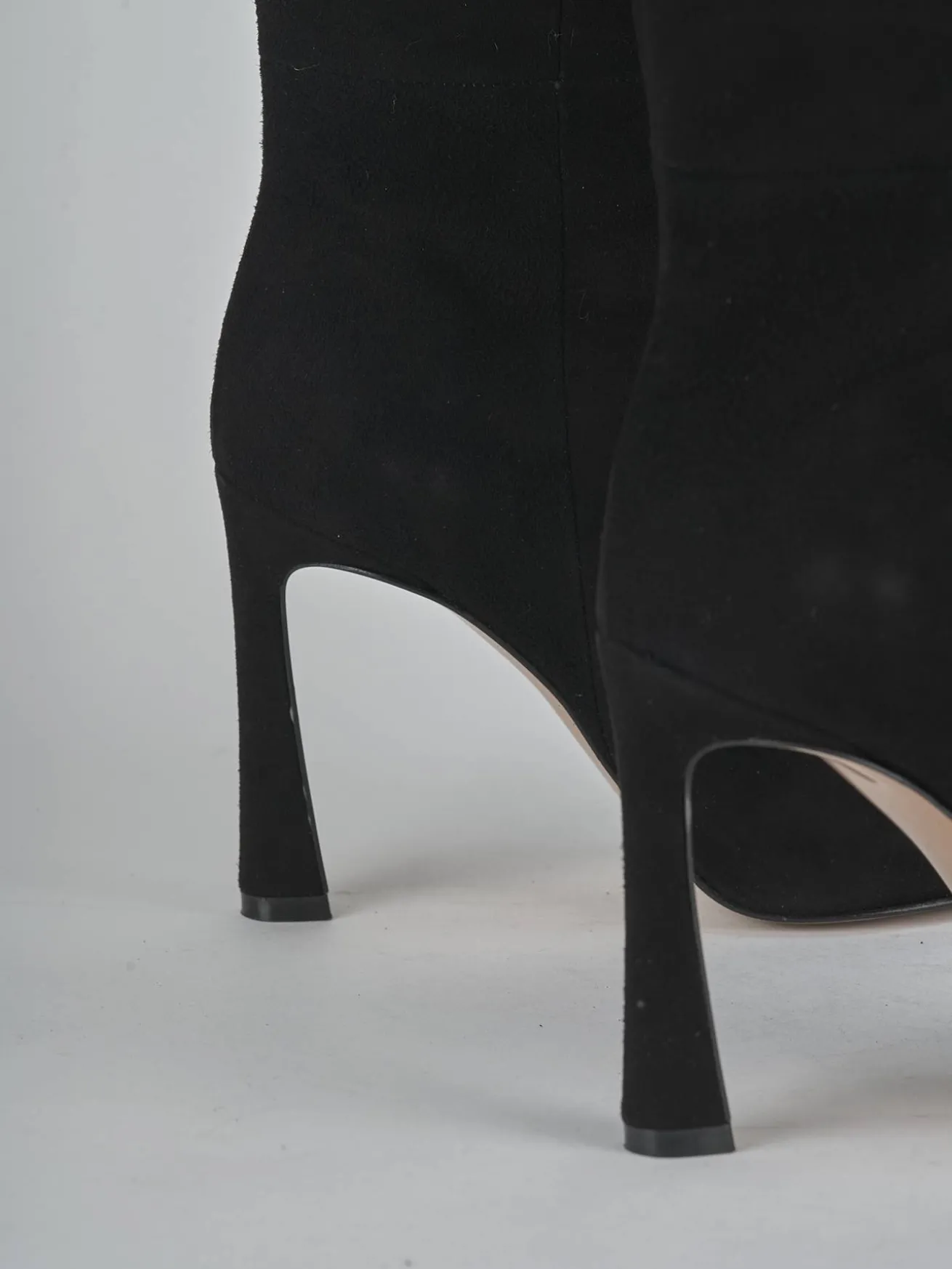 Stivali tacco 9cm camoscio nero