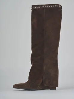 Stivali tacco 10cm camoscio testa