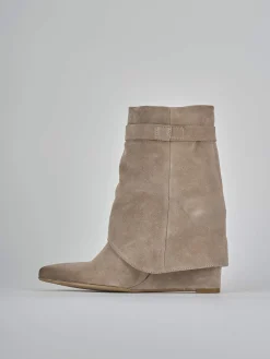 Stivali tacco 9cm camoscio marrone