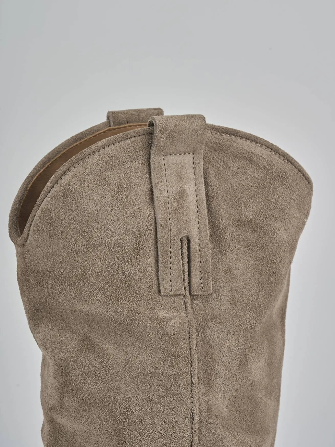 Stivali tacco 6cm camoscio beige