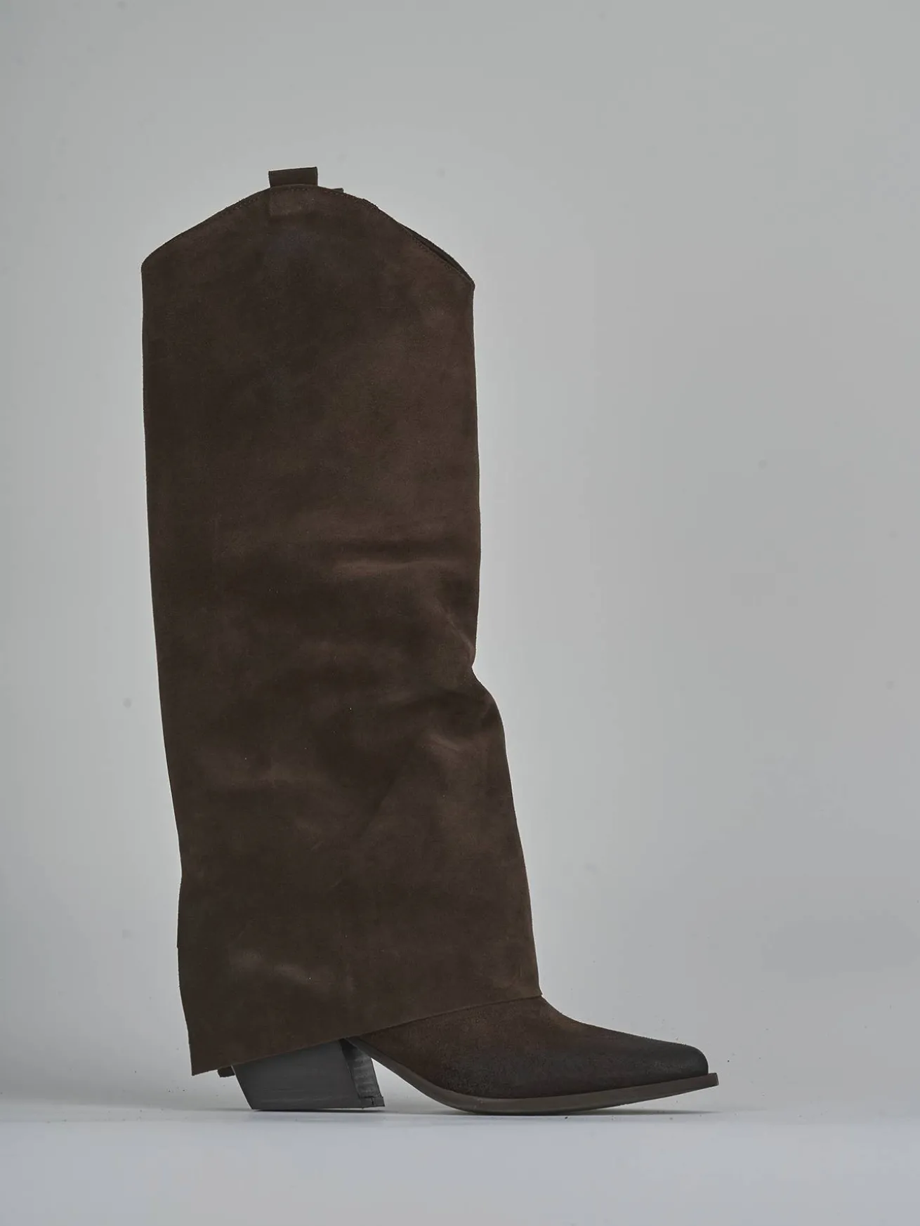 Stivali tacco 6cm camoscio testa