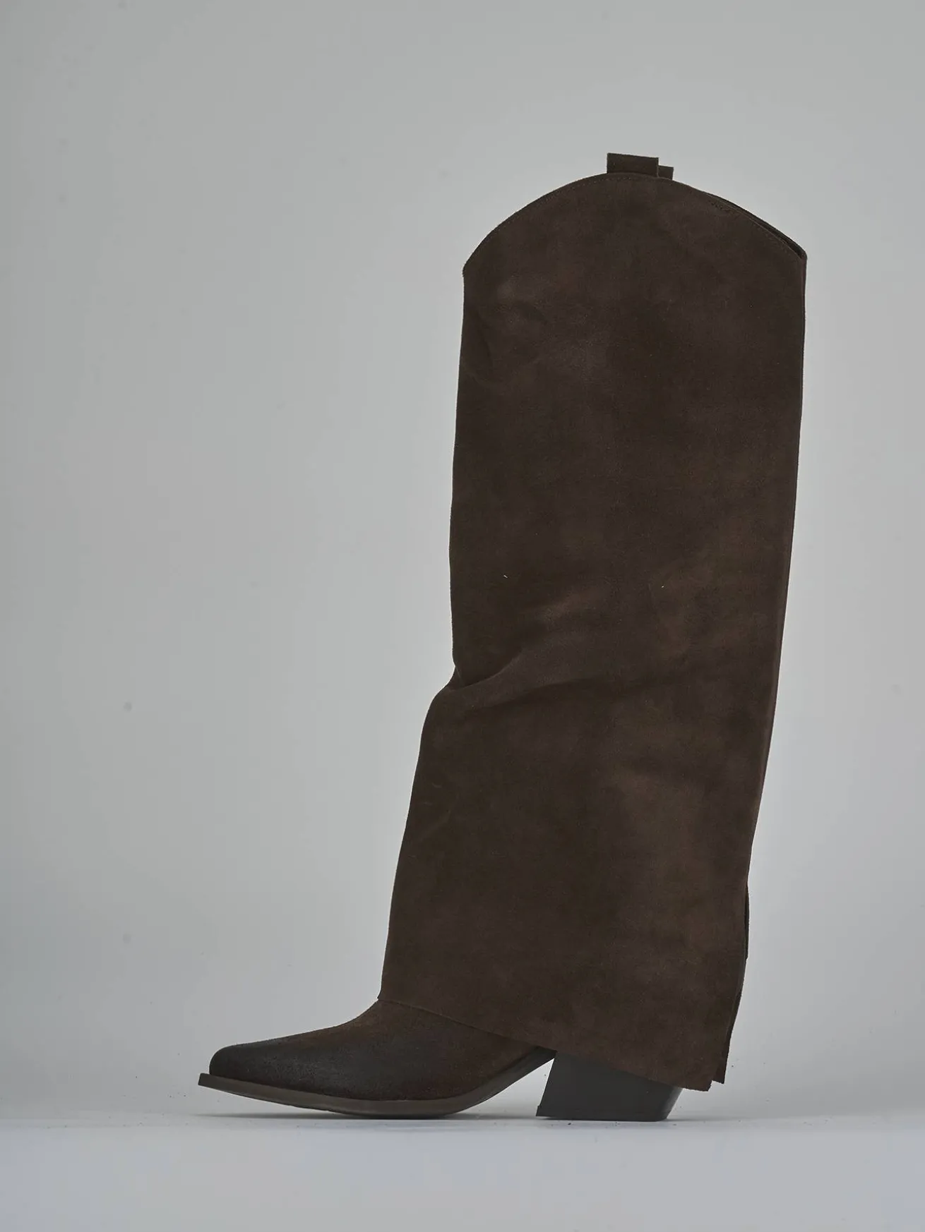 Stivali tacco 6cm camoscio testa