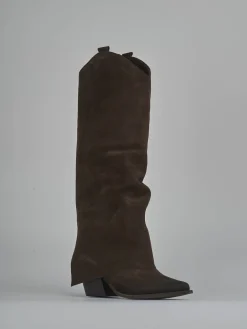 Stivali tacco 6cm camoscio testa