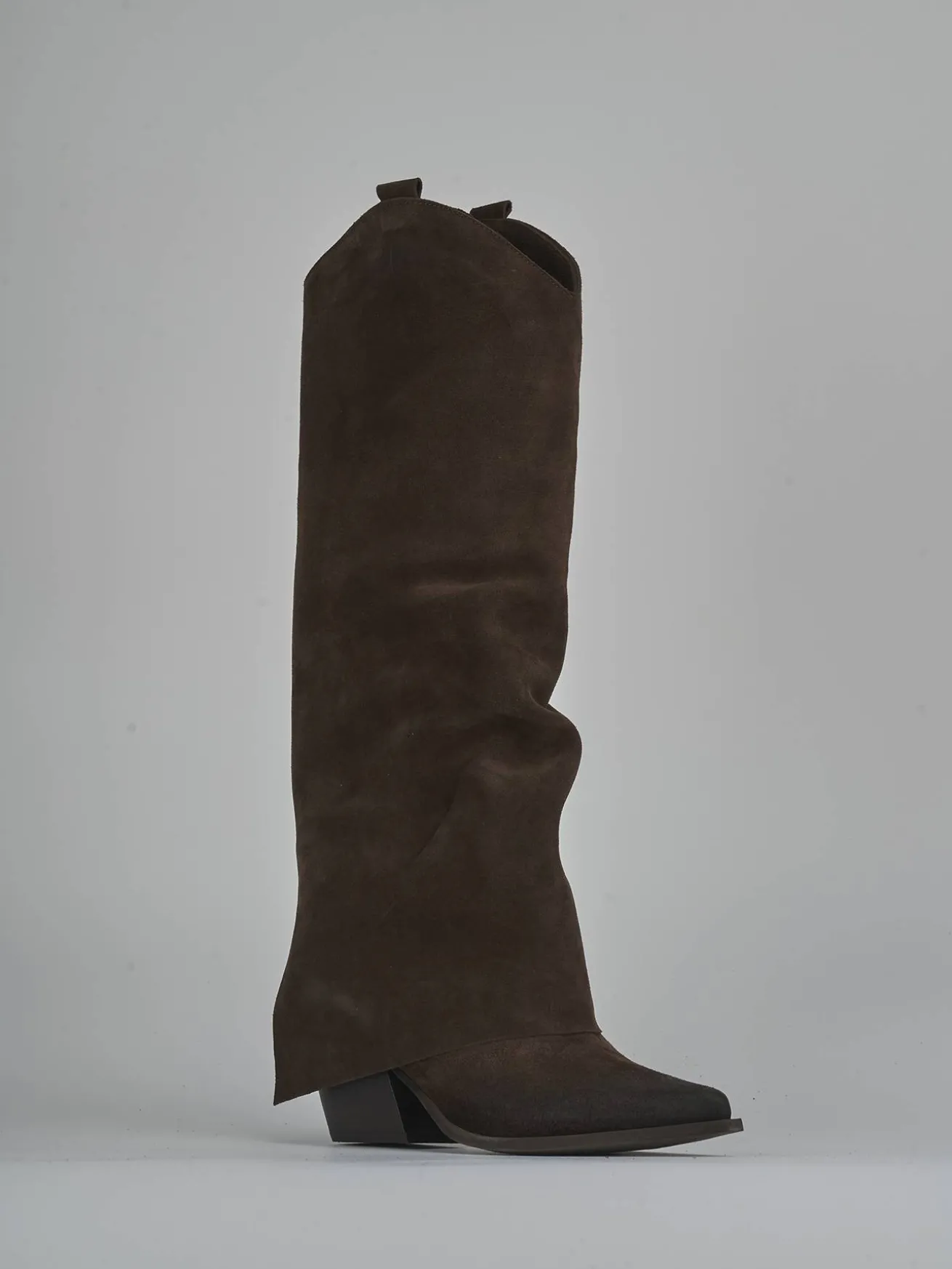 Stivali tacco 6cm camoscio testa