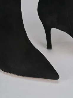 Stivali tacco 9cm camoscio nero