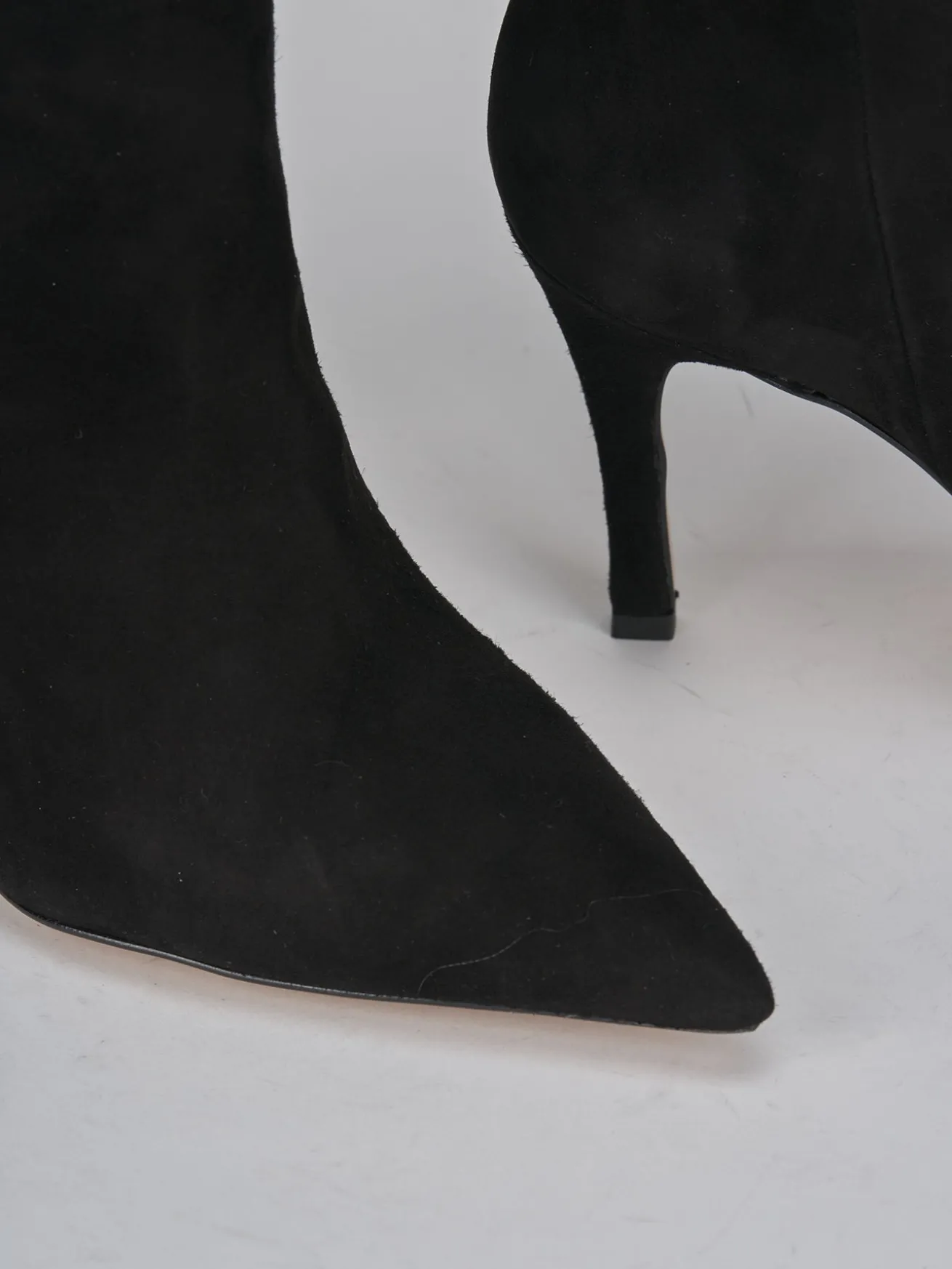 Stivali tacco 9cm camoscio nero