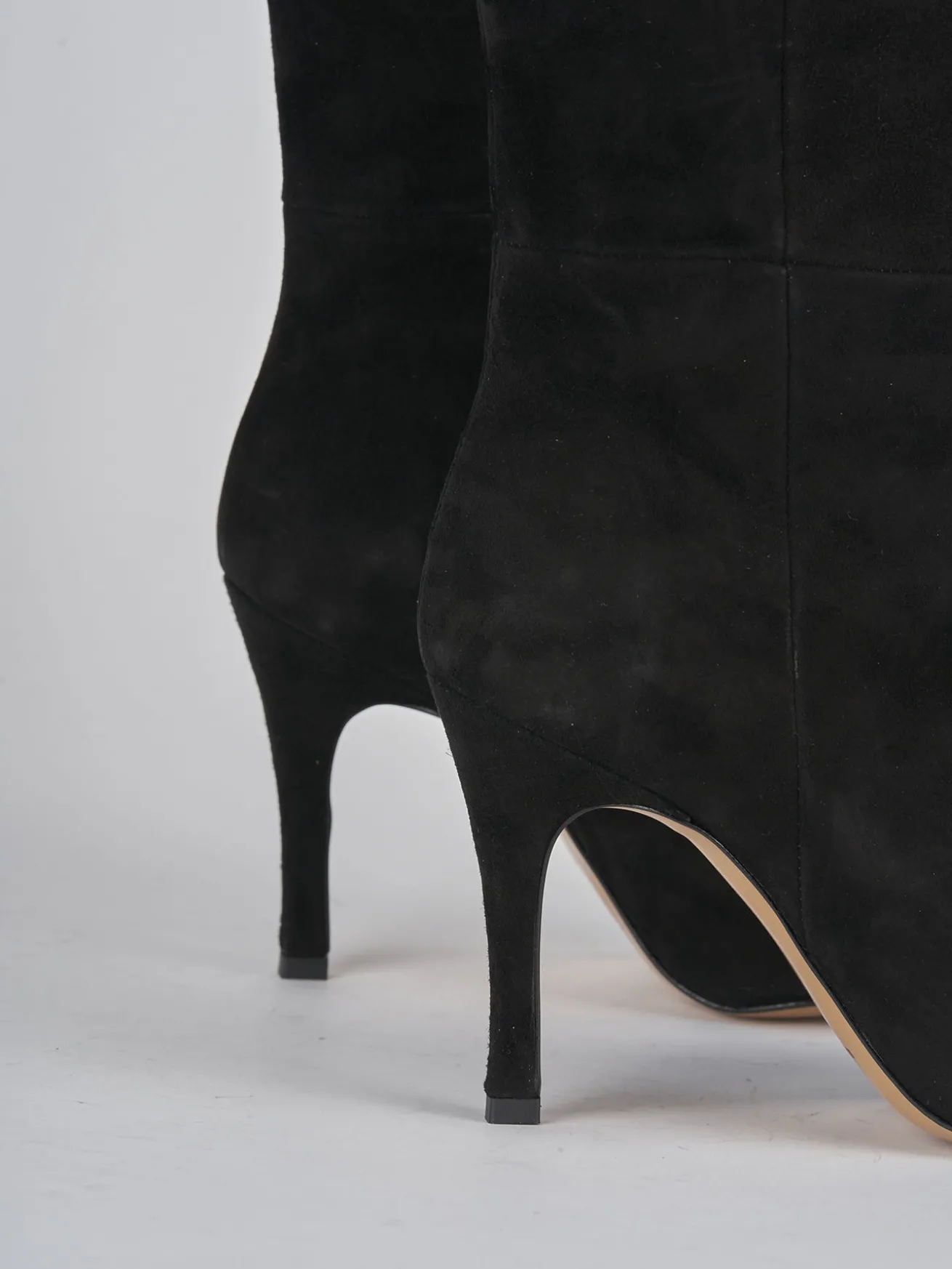 Stivali tacco 9cm camoscio nero