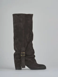 Stivali tacco 8cm camoscio testa