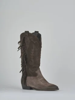 Stivali tacco 2cm camoscio testa