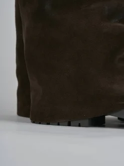 Stivali tacco 2cm camoscio testa