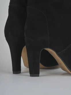 Stivali tacco 8cm camoscio nero