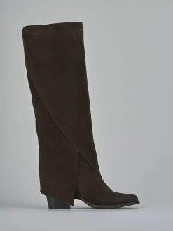 Stivali tacco 8cm camoscio testa