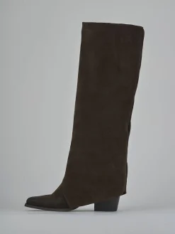 Stivali tacco 8cm camoscio testa