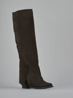 Stivali tacco 8cm camoscio testa