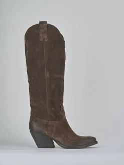 Stivali tacco 8cm camoscio testa