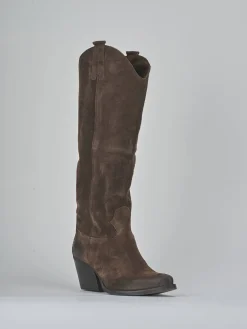 Stivali tacco 8cm camoscio testa