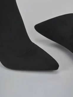 Stivali tacco 10cm camoscio sostenible nero