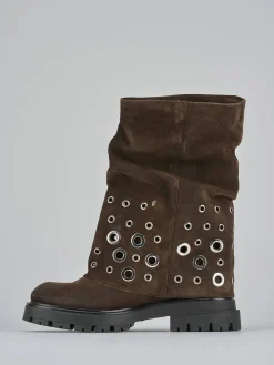 Stivali tacco 1cm camoscio testa